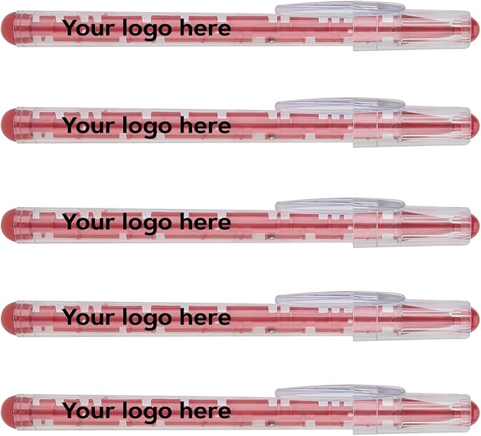 Custom Maze Ballpoint Pens – Personalized Puzzle Pens with Logo/Text – Promotional Pens for Events, Schools, Trade Shows – Fun Interactive Design (Red, 300 Count, Pack of 1)