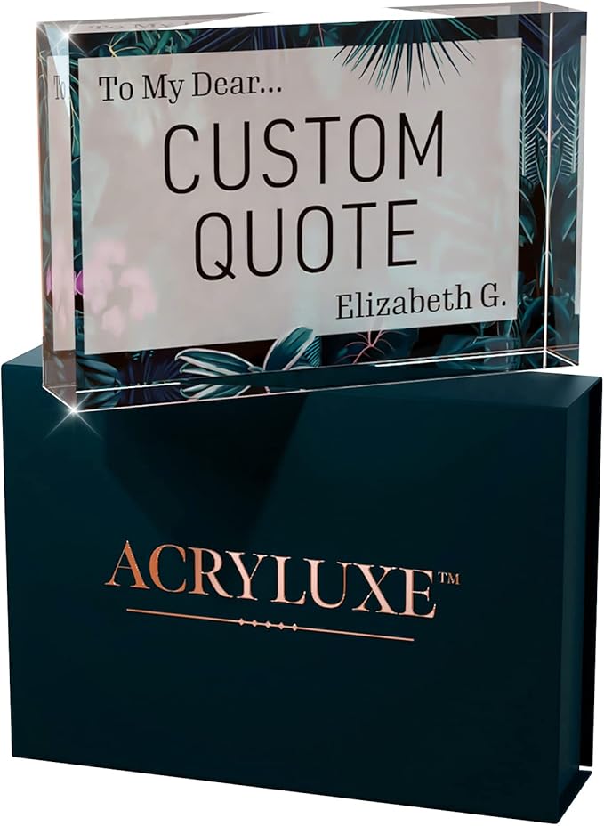 Custom Acrylic Sign Personalized, Custom Desk Name Plate, 18 Styles, (4"x6"), With Gift Box, USA Made by Acryluxe. (Bouquet)