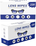 220 Lens Cleaning Wipes for Eyeglasses - Pre-moistened, Individually Wrapped | Scratch-Free, Streak-Free for Sunglasses, Camera Lenses, Phone Screens | Ideal for Home, Travel & Office