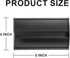 Set of 5 –Sturdy & Elegant Black Aluminum Wall Mount Name Plate Holder, Office Business Door Curved Sign Holder with Adhesive Tape, 8” X 4” - Plastic Film Included, Paper Inserts NOT Included
