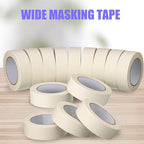 Fainne 18 Rolls Masking Tape Bulk 1.41 Inch Beige Wide Thin White Color Painters Tape for Painting Home Office School Stationery, 1.41 Inches x 55 Yards