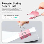 WORPSON 408 PCS Binder Clips Paper Clamps Assorted Sizes and Push Pins, Binding Paperwork Clamp Bulk, School Teachers Office Supplies (Multicolor)