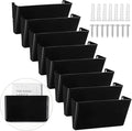 Colarr 8 Pcs Wall File Holder Organizer Plastic Wall Mount Mail Organizer with Screws Single Pocket Hanging Folder Paper Magazine Holder for Walls Office Home Classroom(Black)