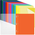 Feifeiya 72 Pack Plastic Report Covers with 3 Prongs Presentation Folders Bulk, 100 Sheet Capacity, Clear Front Report Covers for Presentation Document Paper School Office Supplies (Colorful)