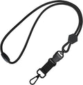 Fishent Breakaway Neck Lanyards for ID Badges, Adjustable Sturdy Round Cord Heavy Duty Key Lanyard with Detachable Buckle for Men Women Car Keys Card Holder (Black)