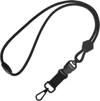 Fishent Breakaway Neck Lanyards for ID Badges, Adjustable Sturdy Round Cord Heavy Duty Key Lanyard with Detachable Buckle for Men Women Car Keys Card Holder (Black)
