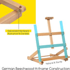 MEEDEN Heavy-Duty H-Frame Tabletop Easel: Adjustable Studio Desktop Easel for Painting- Portable Beechwood Art Easel Stand for Artist - Hold Canvas up to 20" High