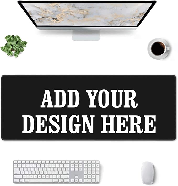 OHORTEB Custom Mouse Pad with Photo, Personalized Image Text Laptop Desk Mat, Customized Non-Slip Waterproof Desk Writing Pad for Office Home (Custom, 12in x 31.5in)