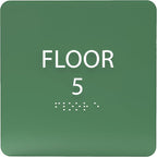 ADA CENTRAL SIGNS - 6" X6" Floor 5 Sign - ADA Compliant Tactile Graphics Grade 2 Braille Text Acrylic Wall Signs - Directional Assistance, Floor Number Safety Sign for Office, school Hospital, Apartment