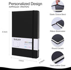 SUQJOY Lined Journal Notebooks for Writing, 100 GSM Thick Paper, 1 Pack Hardcover Notebooks, A5 College Ruled Notebook, Journaling Notebook for School/Travel/Office (Black- 1 Pack)