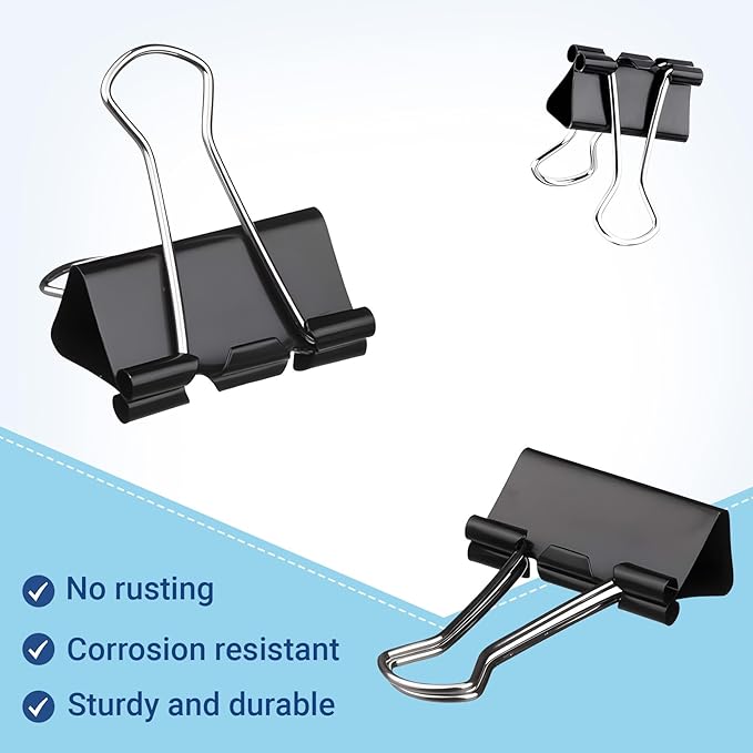 360 PCS Binder Clips Small – Mini Black Metal Paper Clamps, 0.6in/15mm Binder Paper Clips, Binder Clamps Set for Office Home School Supplies
