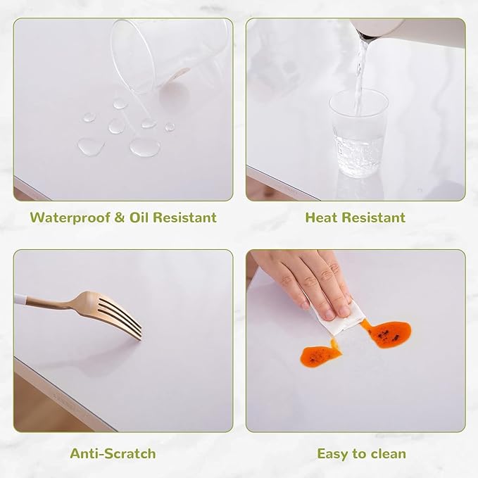 Eisdroma 24 x 63 Inch Clear Table Cover Protector, 1.5mm Plastic Table Cover, Waterproof Table Pad for Dining Room, Kitchen, Office