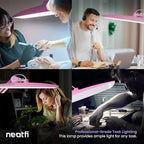 Neatfi XL 2,200 Lumens LED Task Lamp, 20W, 182 Pcs SMD LED, Dimmable, 4 Level Brightness, 3 Light Modes, Desk Light for Home, Office, Workbench (CCT, Pink)