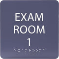ADA CENTRAL SIGNS - 6" X6" Exam Room 1 Sign - ADA Compliant Tactile Graphics Grade 2 Braille Text Acrylic Wall Signs - Educational Institution Directional Assistance Test Center Door Sign for Schools