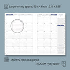 POPRUN 2026 Weekly Planner (A4 Size-8.25'' x 11.75''), 15-Minute Appointment Book (Jan 2026-Dec 2026) with Monthly Tabs, Inner Pockets, Pen Holder, PU Leather Softcover, 100GSM - Brown