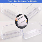 Argvey Acrylic Brochure Holder 8.5 x 11 inches, 2 Pack Clear Brochure Display Stand with Removable Divider for Trifold 4 Inches Wide Pamphlet, Plastic Flyer Holder for Magazine, Literature, Booklet