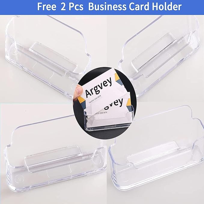 Argvey Acrylic Brochure Holder 8.5 x 11 inches, 4 Pack Clear Brochure Display Stand with Removable Divider for Trifold 4 Inches Wide Pamphlet, Plastic Flyer Holder for Magazine, Literature, Booklet