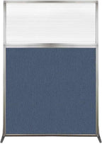Versare Hush Screen Portable Room Divider | Workstation Wall Divider | Freestanding Privacy Hush Panels | Clear Fluted Windows | Fabric Office Divider Screen | Great for Room Separation