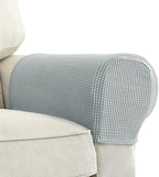 Chaexii Premium Polyester Sofa Arm Cover, Scratch Resistant Protector Covers, Washable, Elastic Armrest Covers for Square/Curved/Sloping Couch Armrests, 2Pcs (Light Grey)