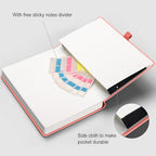 AHGXG Graph Paper Notebook - 320 Pages Grid Notebook Thick Journal A5, 100gsm Thick Graph Paper, Leather Hardcover, Inner Pocket,5.75'' × 8.38''- Pink