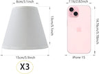 TAaMTYH small lamp shade chandelier shades set of 3，Fabric Lampshade for Wall Lamp，chandelier shades，small tadle lamps，For Cutting Edge bulbs, Clip-on Fitter Lampshade，3" X 6" X 5"