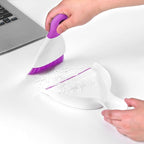 NACENA Mini Dustpan and Brush Set 2 Pack, Small Broom and Dustpan Set Dust Pan and Mini Hand Broom Dustpan and Broom Combo Compact for Home Table Keyboards Sofa Kitchen, Purple