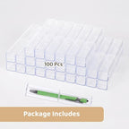 OMISTAR 100PCS Pen Gift Box, Acrylic Clear Pen Gift Box with Inner Fixed Component, Pen Box Display Case for Single Pen, Pen Boxes Gift Empty for School Office Business Supply (100PCS)