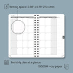 POPRUN 2026 Pocket Planner, (Small Size-4'' x 6.25'') - Daily Weekly and Monthly Calendar Agenda 2026 Appointment Book with Monthly Tabs, Spiral Soft Cover, Inner Pocket, 100 GSM - Pacific Green