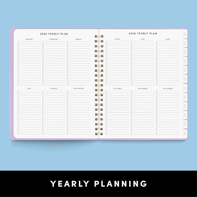 PAPERAGE 2026 Weekly & Monthly Planner, 12 Months (January 2026 - December 2026), 9.2 in x 11.2 in, Spiral Bound 2026 Planner with Weekly, Monthly & Yearly Views, Note Pages & Inner Pocket – Raspberry