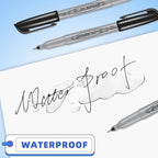 Permanent Markers, Ultra Fine Point, Black, 40 Count, 0.4mm, Fine tip permanent marker set, quick dry, waterproof, fading resists, durable, marks on paper, glass, ceramic, plastic, wood, rock, metal