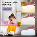 Neatfi XL 2,200 Lumens LED Task Lamp, 20W, 182 Pcs SMD LED, Dimmable, 4 Level Brightness, 3 Light Modes, Desk Light for Home, Office, Workbench (CCT, Pink)