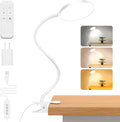 iFalarila Reading Light with Remote, LED Desk Lamp Clip on [1H Timer & Nightlight] RA>95 Dimmable Flexible Gooseneck, Reading Lamp with Clamp for Table - 4.7'' (Adapter Included)