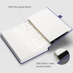 AHGXG Bullet Dotted Journal - 320 Numbered Pages Dot Grid Notebook A5 Thick Journal, 100gsm Thick Dotted Paper, Leather Hardcover,Inner Pocket, 5.75'' × 8.38''-Light Purple