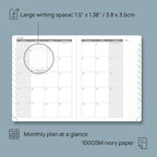POPRUN 2026 Planner (Medium - 6.5'' x 8.5'') - 2026 Weekly Calendar ((Jan. 2026 - Dec. 2026) with Hourly Time Slots, Weekly/Monthly Appointment Book for Time Management - Leather Soft Cover - Pacific Green