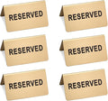 Stainless Steel Reserved Table Sign, Set of 6, 2.36 x 3.94 Inch Tent-Style Signs, Brushed Gold Metal, Durable and Easy to Read for Restaurants, Cafes, Hotels, Weddings, and Events (Gold)
