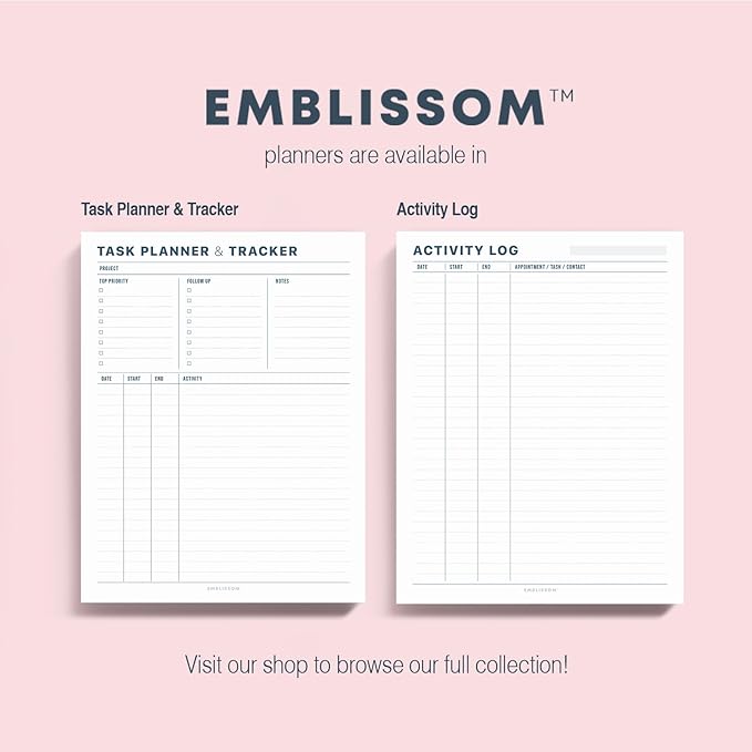 Task Planner & Tracker 8.5 x 11 Tear-Off 70 Sheet Planner Pad – Project Organizer with Time Log, Top Priority, Follow-Up – Notepad for Home & Office (White, Minimalist, 1 Pack)