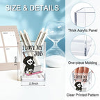 QYUVK I Love My Job Acrylic Makeup Brush Pencil Holder Cup, Funny Grim Reaper Pen Holder For Friends HR Nurse, Office Sarcastic Gifts for Women Coworker Employees, Gag Gifts for Office Desk