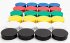 Bullseye Office 24 Round Assorted Color Fridge Magnets, Button Shaped, Small Colorful Magnetic Discs for Kitchen, Cabinet or Classroom, Perfect Whiteboard Supplies for Teachers (Assorted Color)
