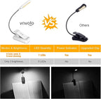 VAVOFO Clip On Book Light for Bed Kids, 7 LED Reading Light with 9-Level Warm Cool White Daylight, Eye Care Lamp with Power Indicator for Bookworms (White)