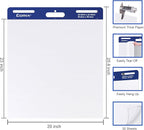 Comix Sticky Easel Pad, Large 20 x 23 Inches Flip Chart Paper for Teachers, Businessmen, Office Workers, Self Stick Easel Paper, 30 Sheets/Pad, 3 Pads/Pack