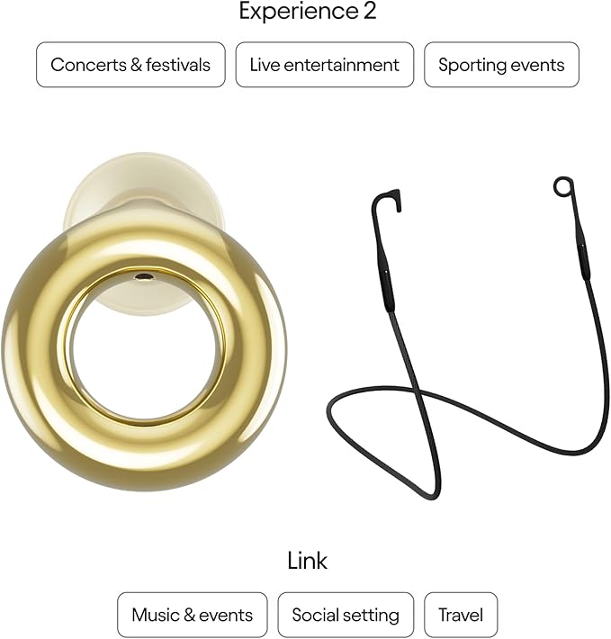 Loop Experience 2 + Loop Link Bundle Reusable Ear Plugs for Concerts, Live Events, Festivals, Motorcycles, Noise Sensitivity & More | 18 dB Noise Reduction