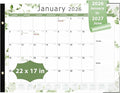 2026 Desk Calendar, Large Desk Calendar 22" x 17" (Jan 2026 - Jun 2027) Monthly Desktop Wall Planner for Family Teacher School Office Supplies, Leaf