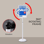 YIYO sign stand，floor sign holder poster stand heavy duty pedestal signage stand for display (WHITE, 8.5*11)