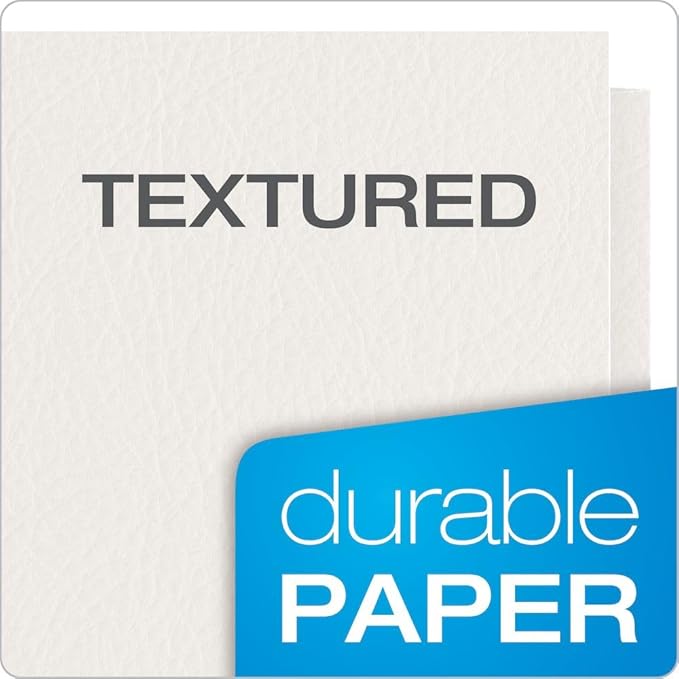 Oxford Twin-Pocket Folders, Textured Paper, Letter Size, White, Holds 100 Sheets, Box of 25 (57504EE)