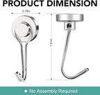 MIKEDE Magnetic Hooks, 40LBS Strong Neodymium Magnetic Hooks Heavy Duty, Swivel Swing Magnets with Hooks for Cruise, Hanging, Magnetic Refrigerator Hooks for Grill, Locker - 28 Pack