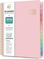 2026 Planner, Weekly and Monthly Planner, January 2026 - December 2026, 8.5" x 11" Agenda Planner with Monthly Tabs, Goal Setting & Time Management Organizer for Women, Light Pink