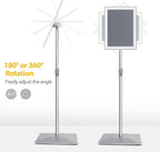 VAIIGO 8.5"x11" Pedestal Poster Stand with Heavy Duty Solid Steel Base, Adjustable Floor Standing Sign Holder for Vertical and Horizontal Display, Silver 3Pack