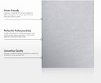 LUXPaper 8.5" x 11" Paper | Letter Size | Silver Metallic | 80lb. Text | 50 Qty