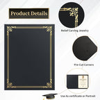 30 Packs Certificate Covers,Black Cardboard Diploma Cover,Certificate Holders Gold Foil Border,for Letter Size 8.5 x 11 Inch Awards and Certificates