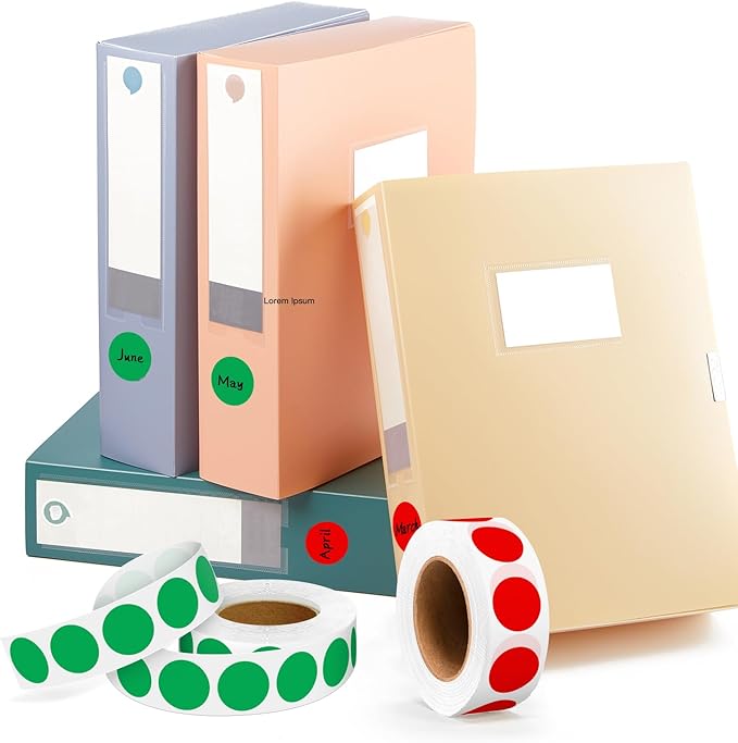 PARLAIM 2 Rolls 2000PCS 3/4" Round Circle Color-Code Dot Stickers,2 Color Style Colorful Coding Label Sticker for Home Office Classroom(Green+Blue)